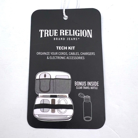 TRUE RELIGION,TECH KIT,ORGANIZE CORDS, CHARGERS & MORE,TRAVEL TOILETRY, BLACK, - Picture 11 of 16
